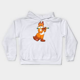 Fox at Music with Flute Kids Hoodie